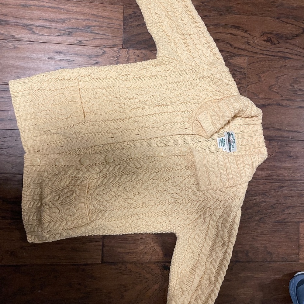 Aran Crafts Cream Cable Knit Cardigan